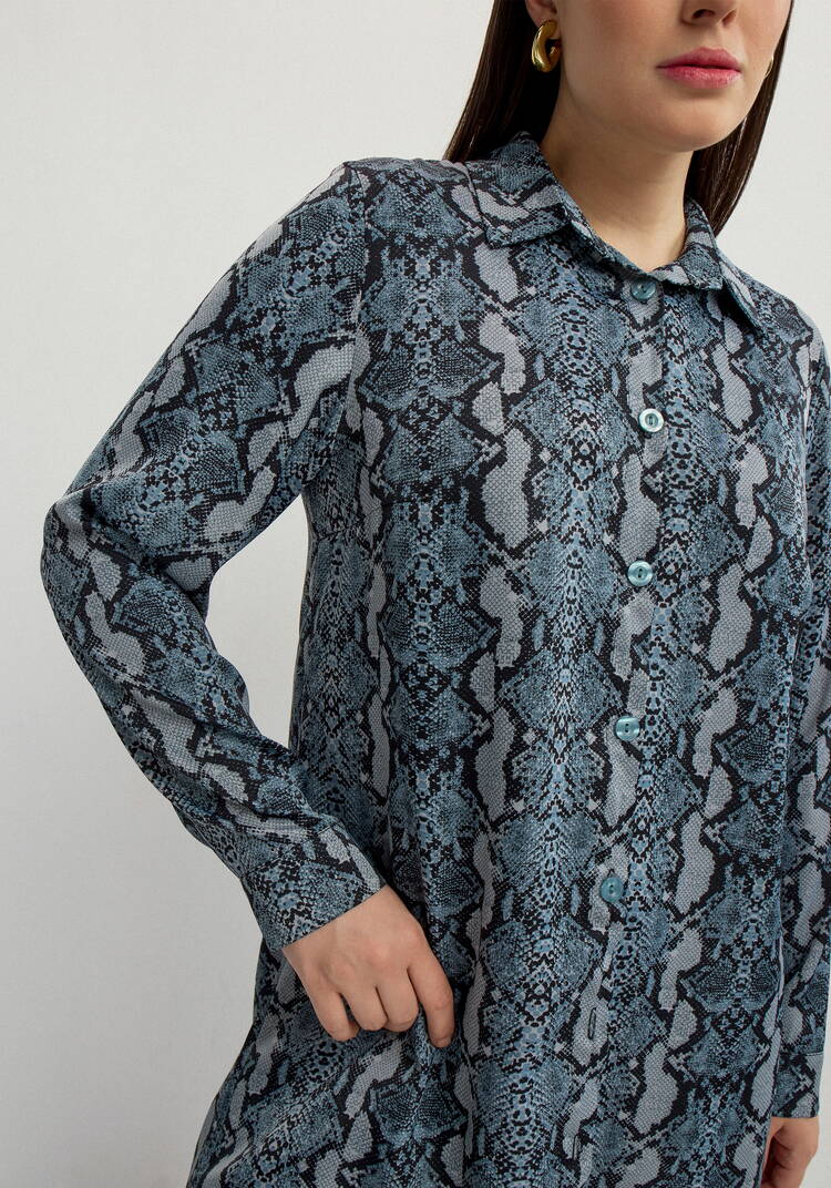 Рубашка удлинённая с анималистичным принтом шир.  750, рис. 5