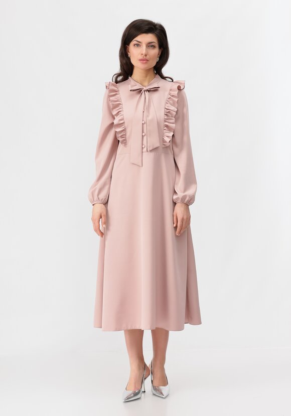 Платье с бантом свободного кроя шир.  580, рис. 4