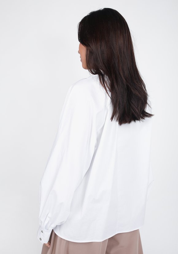 Блуза с воротником стойкой с объемным рукавом шир.  580, рис. 2