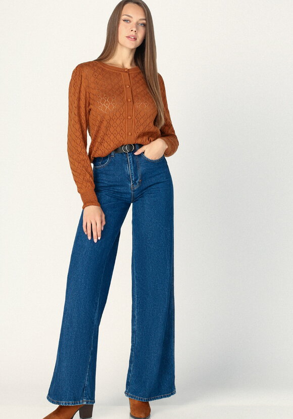 Кардиган ажурный с обтянутыми пуговицами шир.  580, рис. 31