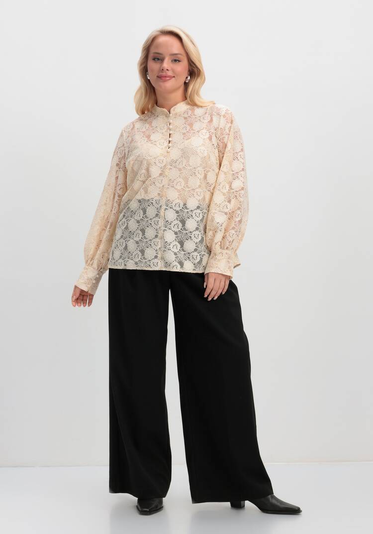 Блуза ажурная с цветочным принтом шир.  750, рис. 18