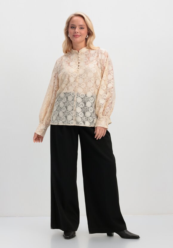 Блуза ажурная с цветочным принтом шир.  580, рис. 18