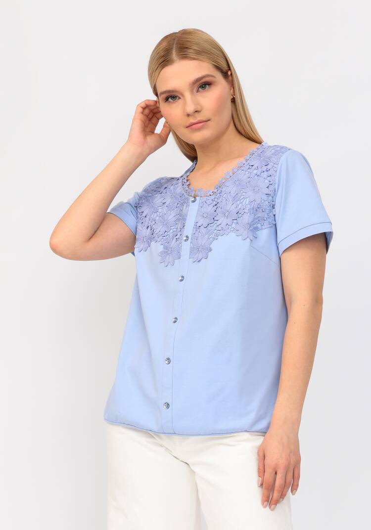 Блуза с кружевом Джульетта шир.  750, рис. 16