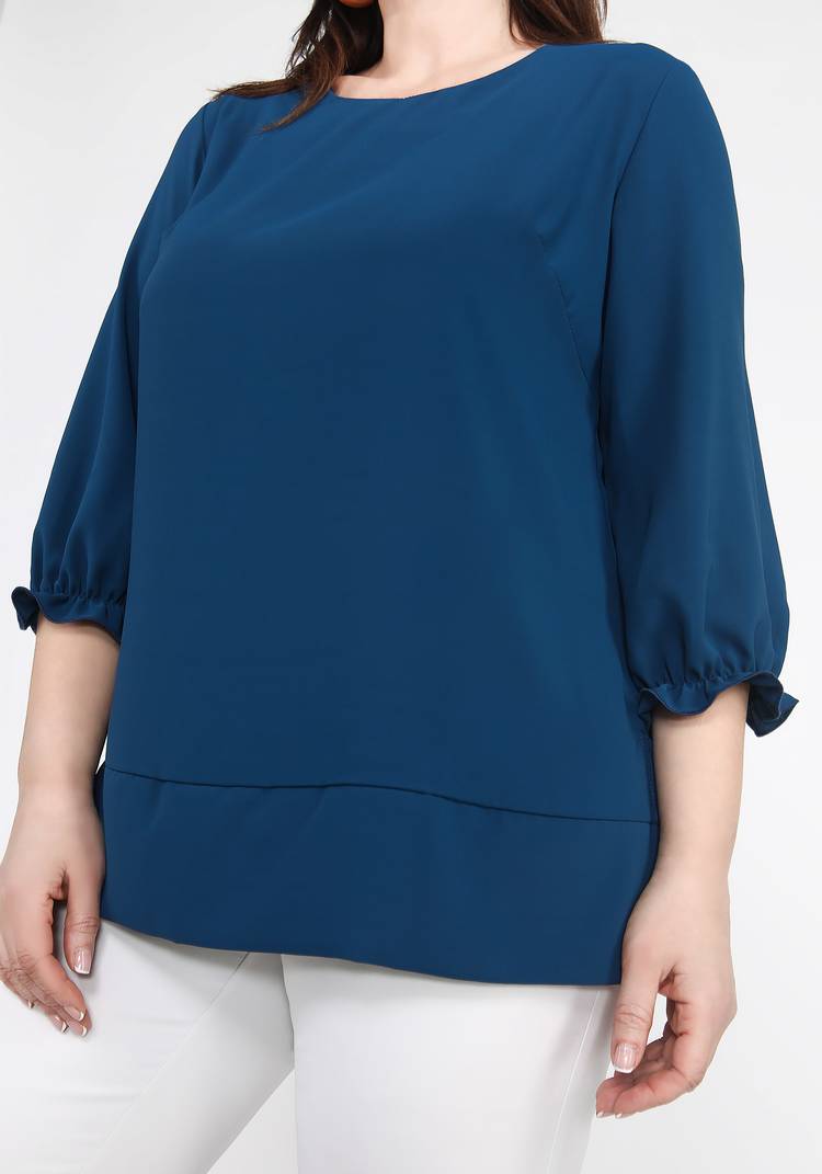 Блуза однотонная с рукавом на резинке шир.  750, рис. 8