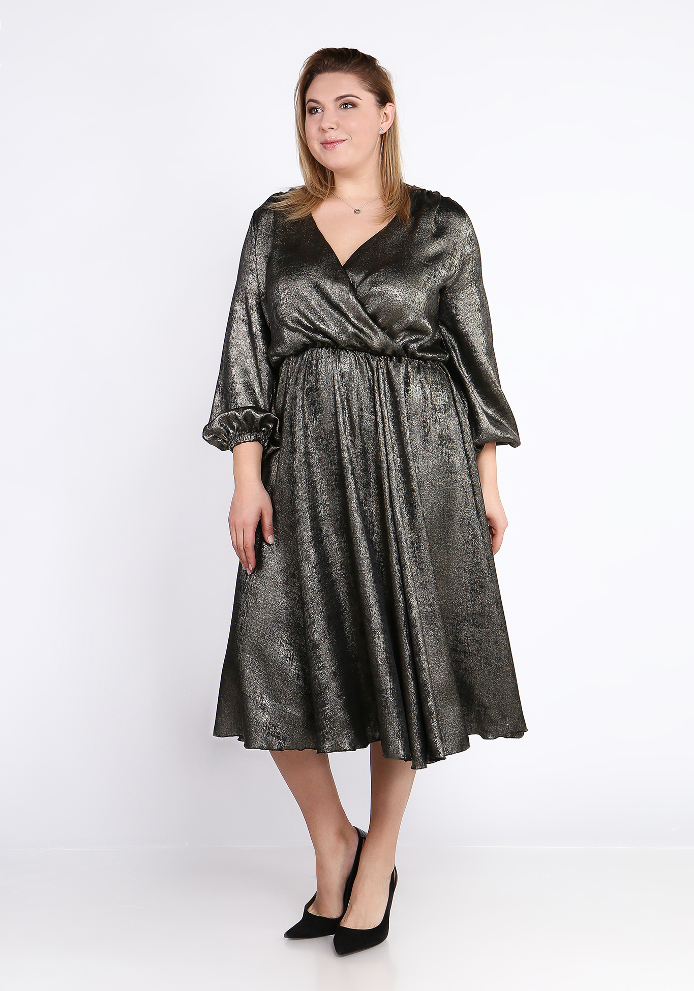 Платье с юбкой-солнце Vivienne Mare, размер 48, цвет серебряный - фото 3