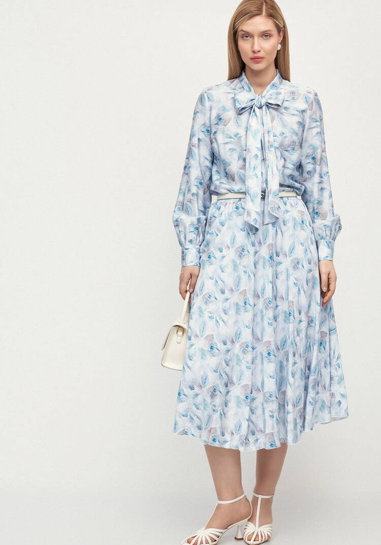 Блуза с бантом по вороту Эмма шир.  750, рис. 2