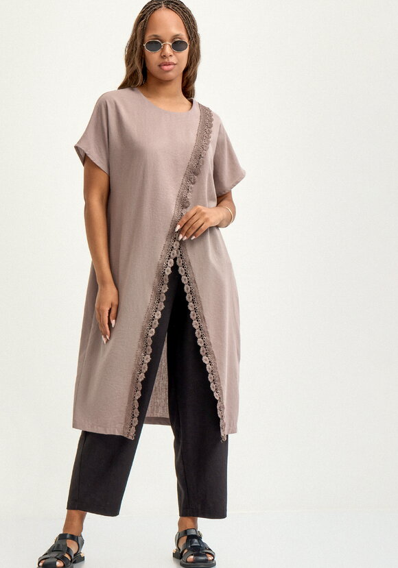 Туника изо льна с кружевом шир.  580, рис. 14