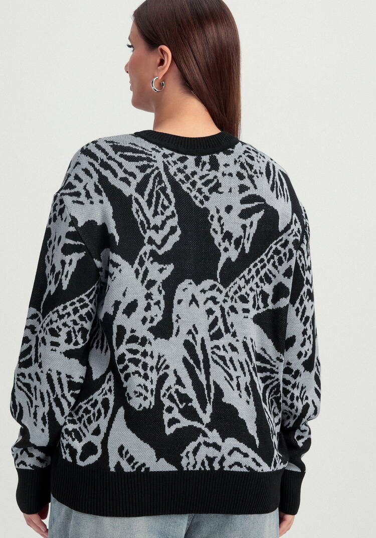 Джемпер с абстрактным цветочным принтом шир.  750, рис. 11