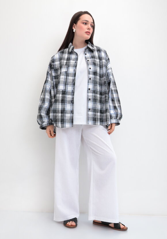 Брюки широкие на резинке со шнурком шир.  580, рис. 7