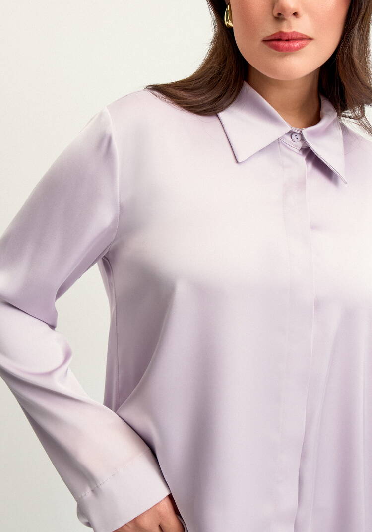 Блуза из шелка с супатной застежкой шир.  750, рис. 18