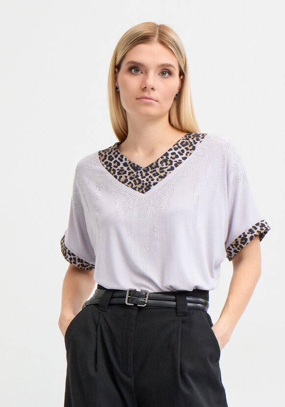 Блуза с леопардовым вырезом шир.  580, рис. 6