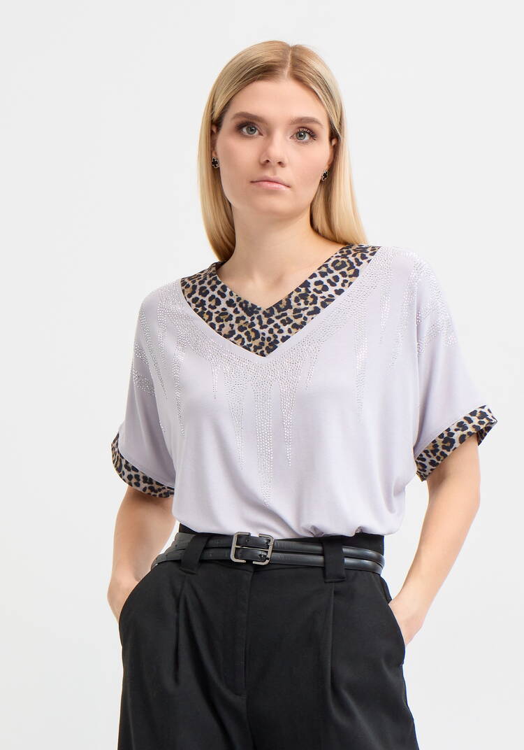 Блуза с леопардовым вырезом шир.  750, рис. 6