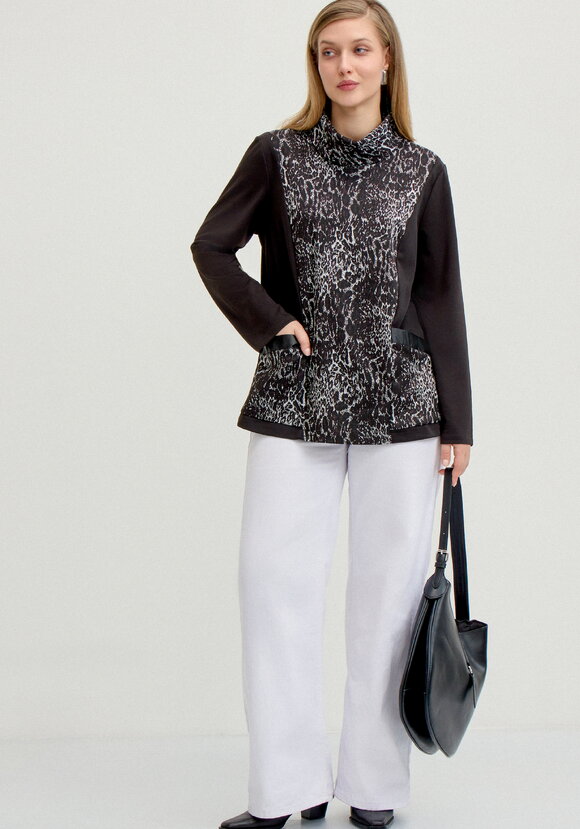 Блуза с анималистичным принтом по груди шир.  580, рис. 15