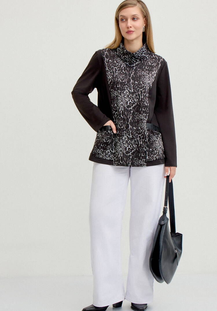 Блуза с анималистичным принтом по груди шир.  750, рис. 15