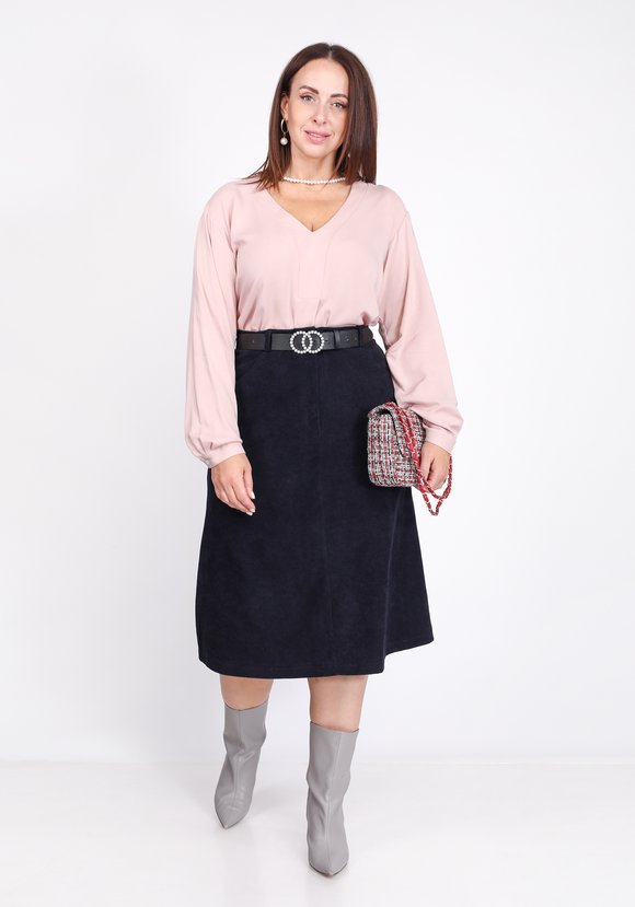 Блузка с V-образным вырезом, свободного кроя шир.  580, рис. 3