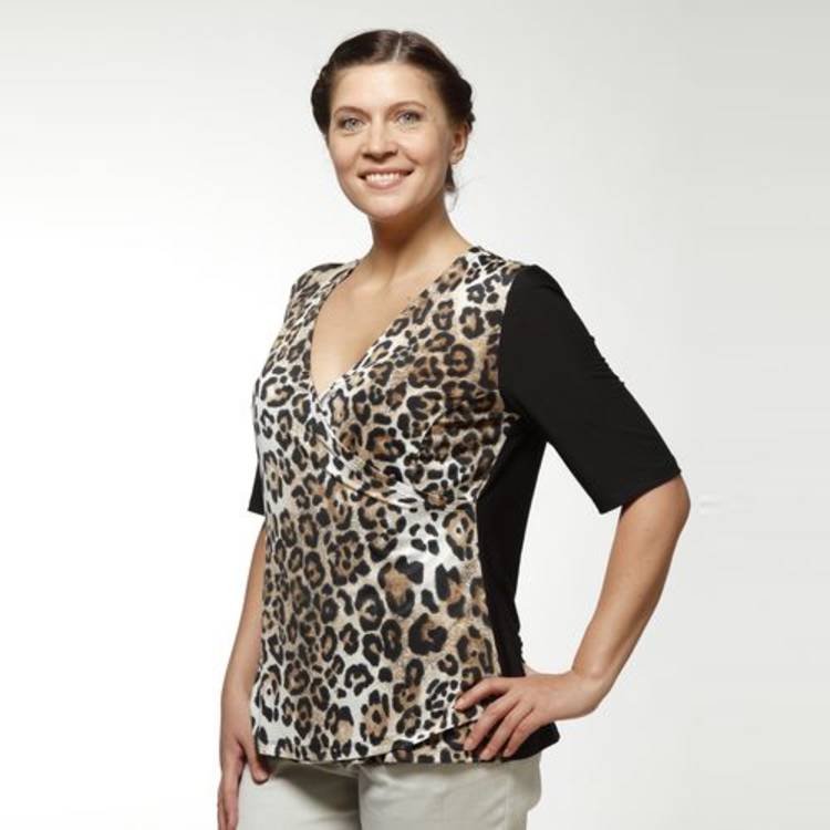 Блуза с коротким рукавом и принтом леопард шир.  750, рис. 2