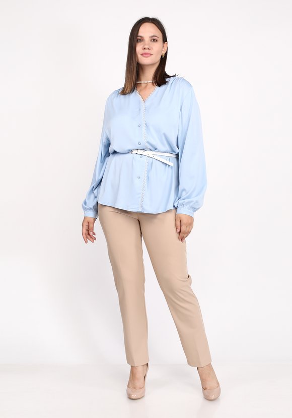 Блуза с V-образным вырезом и кружевом шир.  580, рис. 11