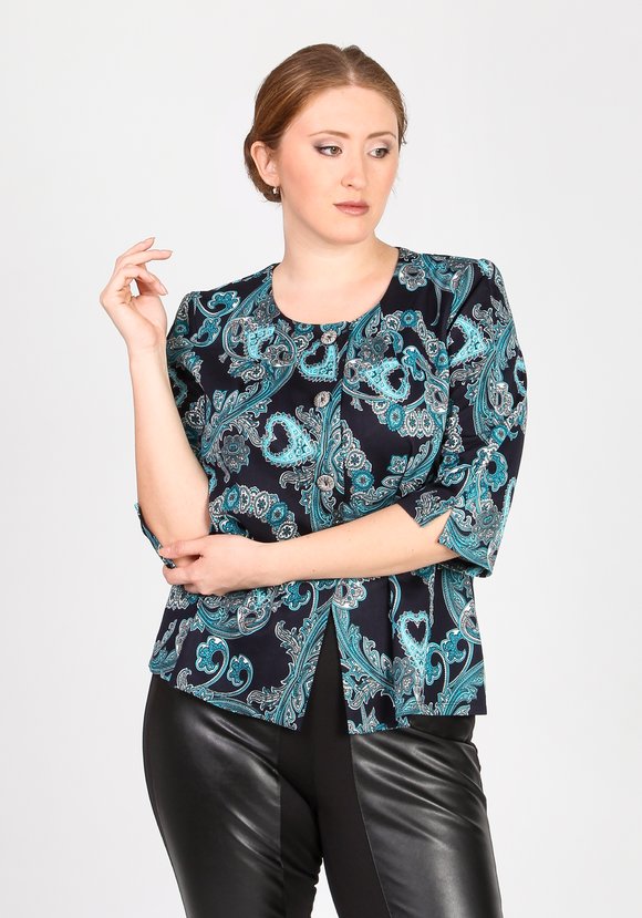 Жакет на пуговицах с округлым вырезом шир.  580, рис. 1