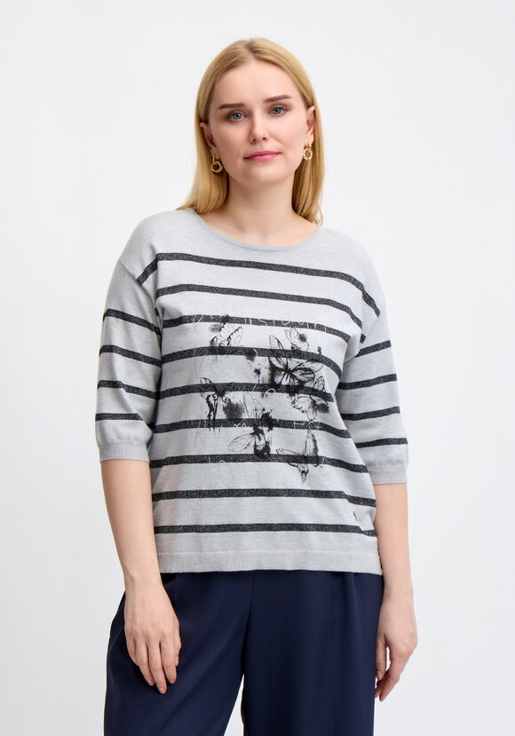 Блуза в полоску с принтом шир.  580, рис. 12