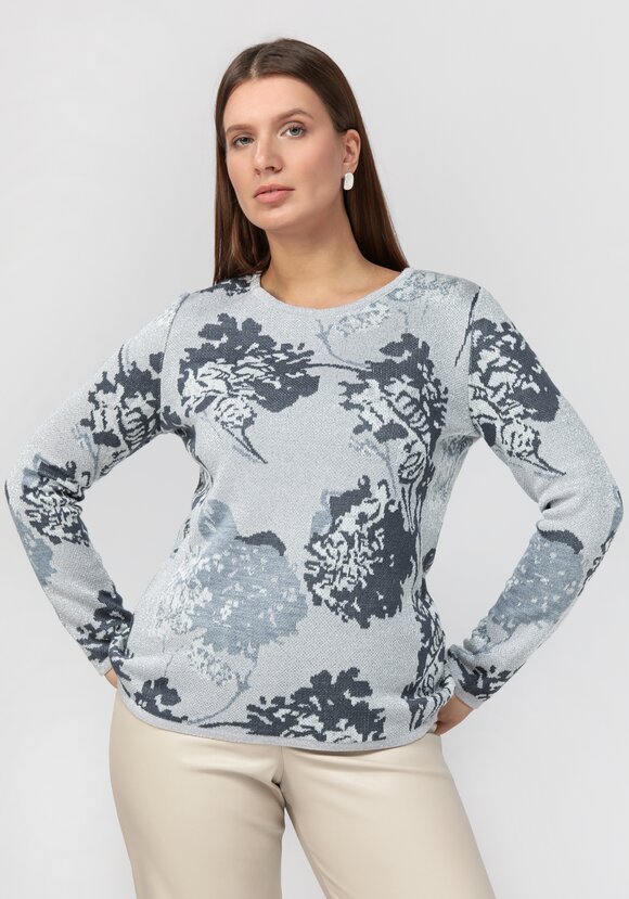 Свитер с растительным принтом и метанитью шир.  580, рис. 15