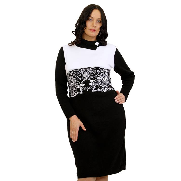 Вязаное платье с узором  шир.  750, рис. 1