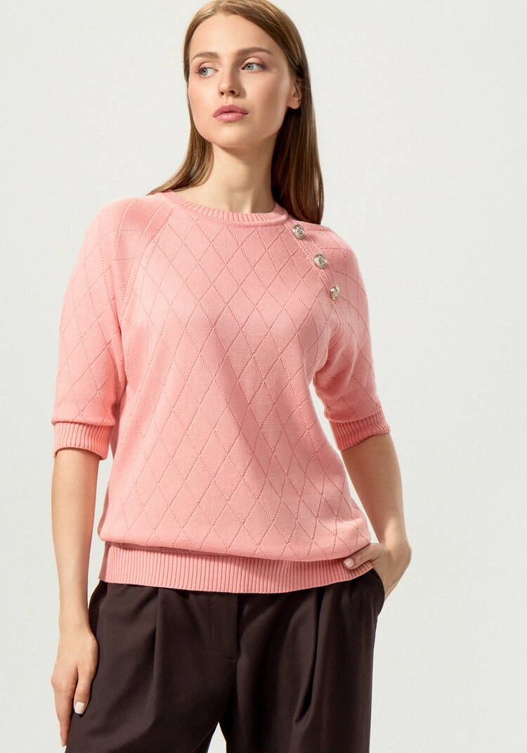 Джемпер с эффектными пуговицами по полочке шир.  750, рис. 22