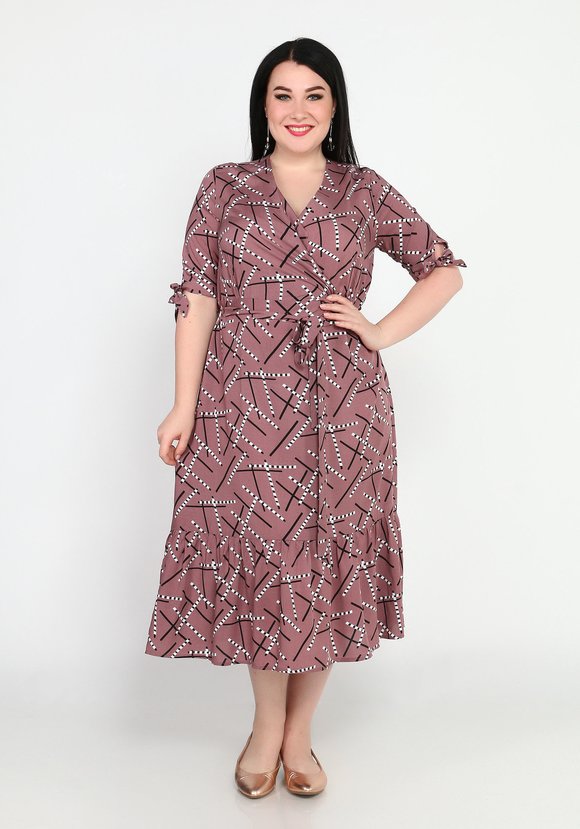 Платье с воланом и завязками на рукавах шир.  580, рис. 5