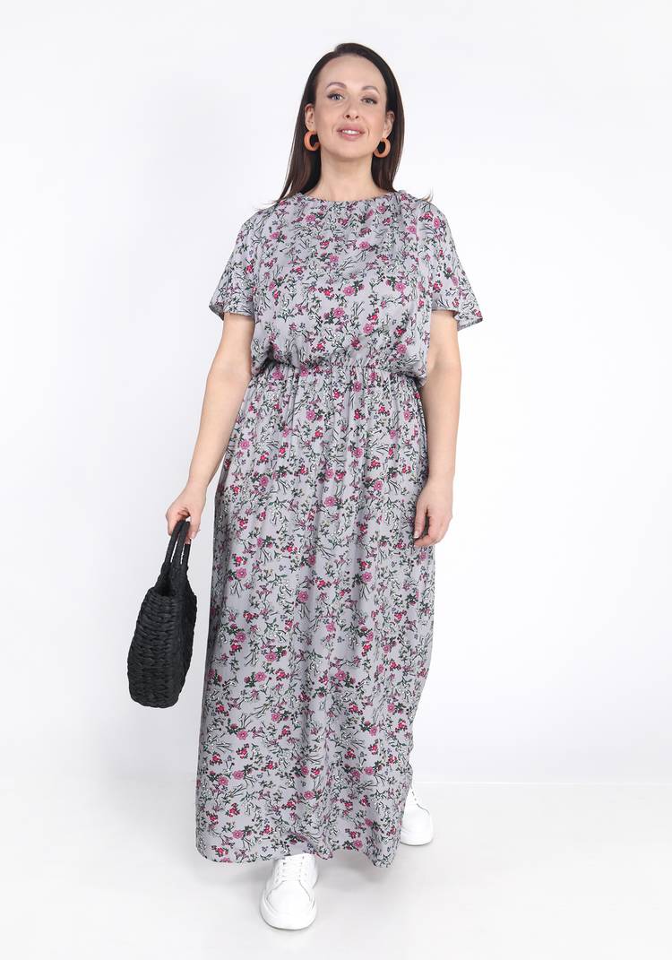 Платье с коротким рукавом и круглым воротом шир.  750, рис. 1