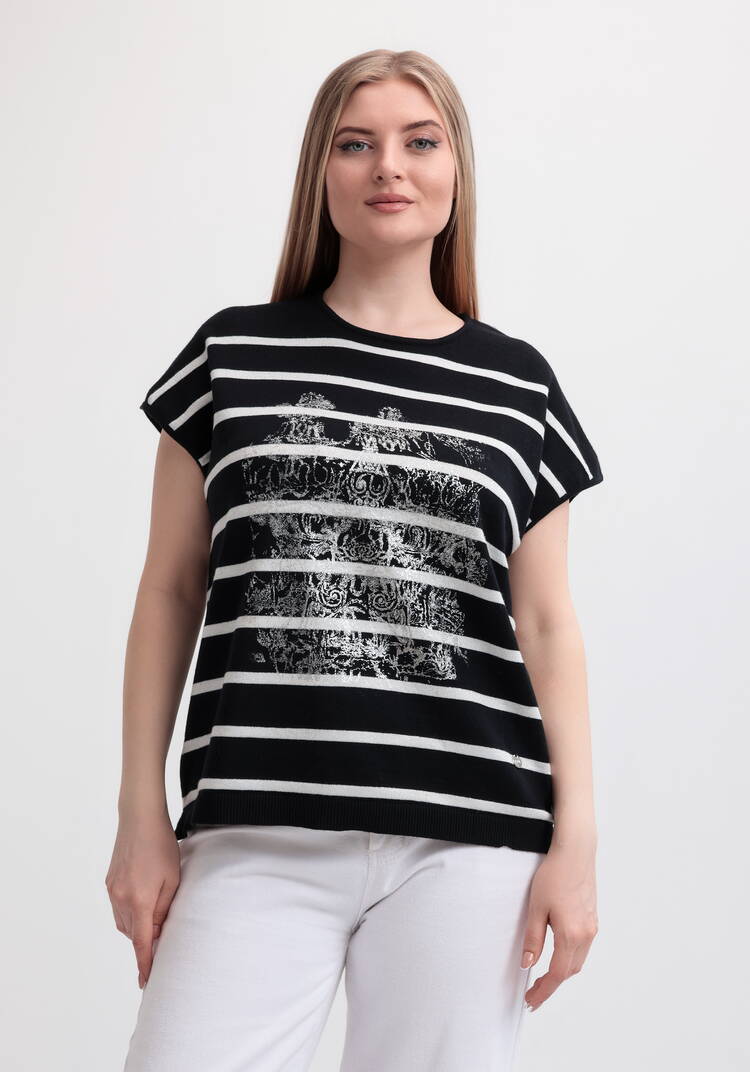 Блуза в полоску с рисунком шир.  750, рис. 9