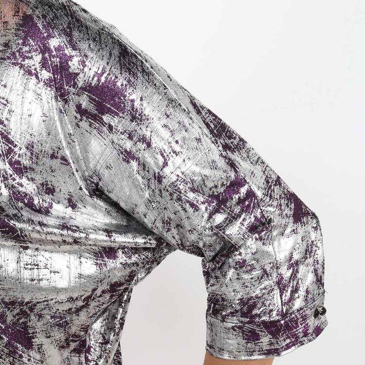 Блуза с блестящим принтом и воротником шир.  750, рис. 6