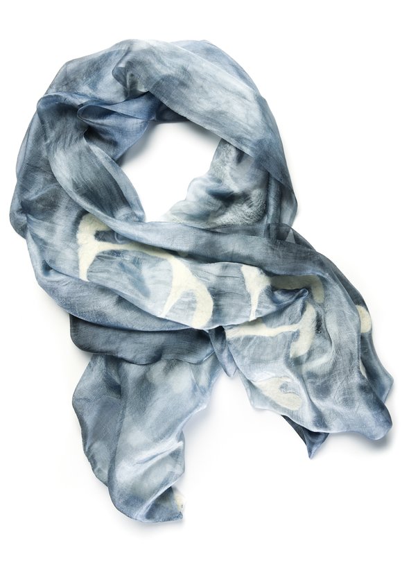 Палантин из шелка ручной работы шир.  580, рис. 7