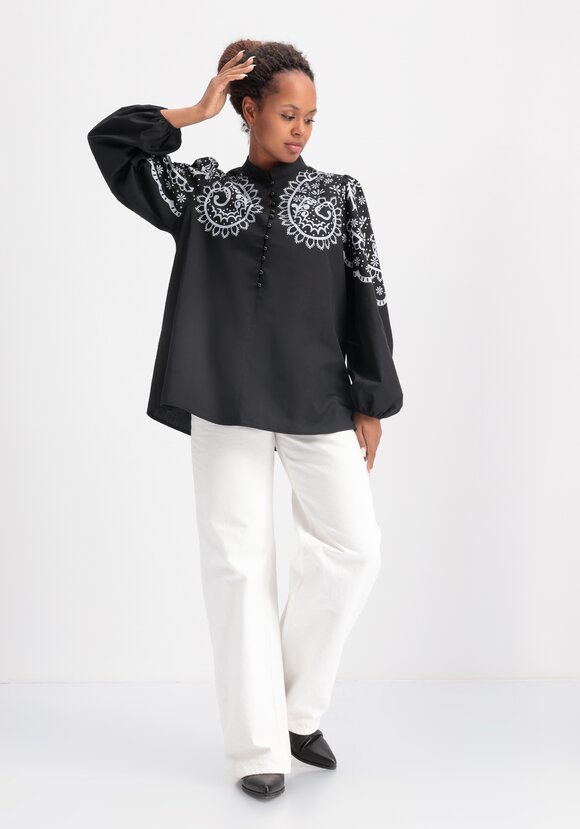 Блуза с этническим принтом шир.  580, рис. 2