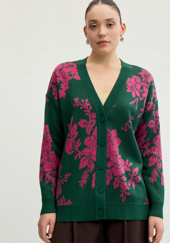 Кардиган с нежным цветочным принтом шир.  580, рис. 4