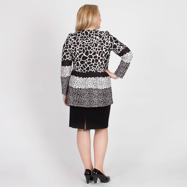 Блуза с эффектом двойки и монохромным принтом шир.  750, рис. 21