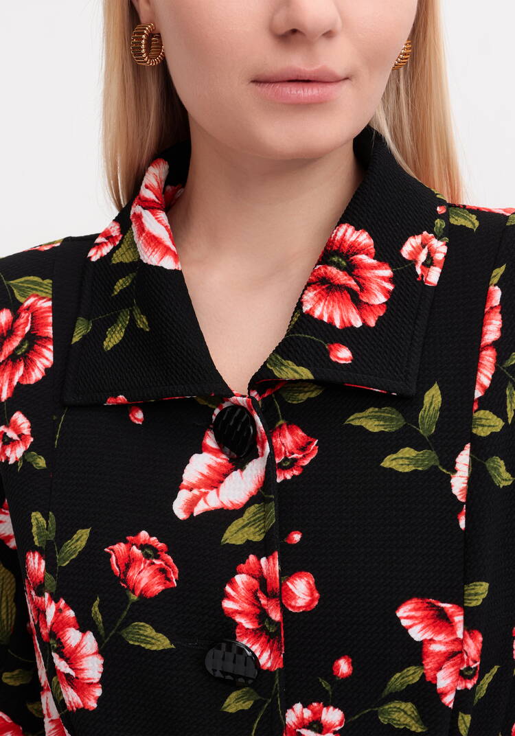 Платье на поясе с ярким принтом шир.  750, рис. 5