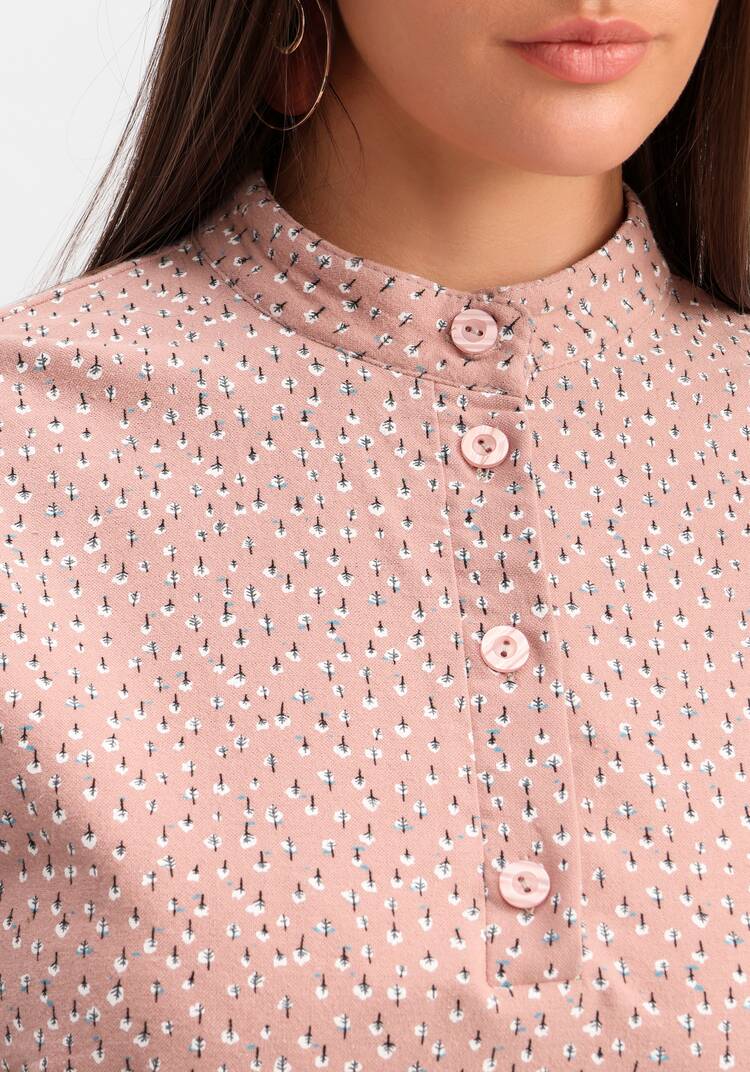 Блуза с воротником-стойкой свободного кроя шир.  750, рис. 13