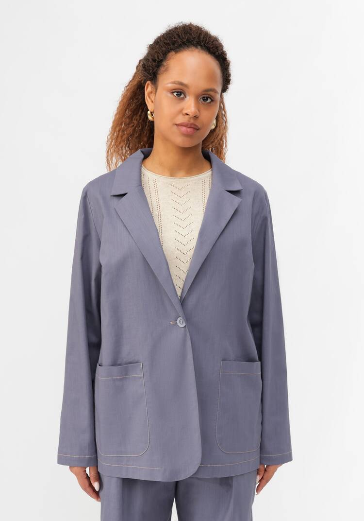 Пиджак изо льна однобортный шир.  750, рис. 18