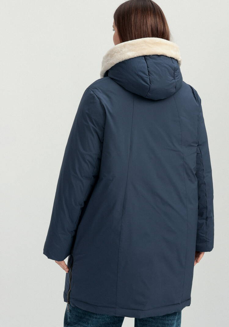 Куртка с меховым капюшоном на молнии шир.  750, рис. 21