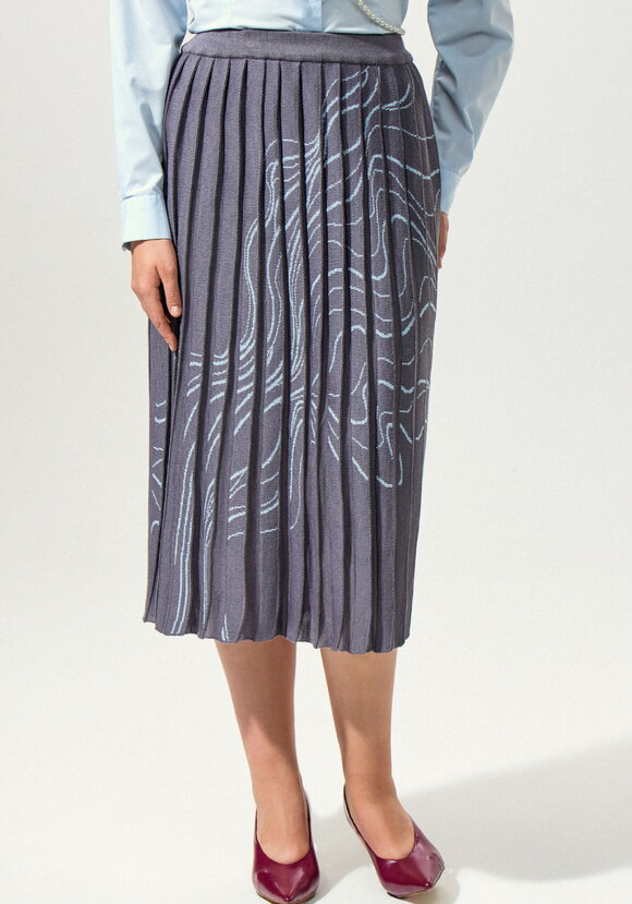 Юбка плиссе с абстрактным рисунком шир.  580, рис. 7