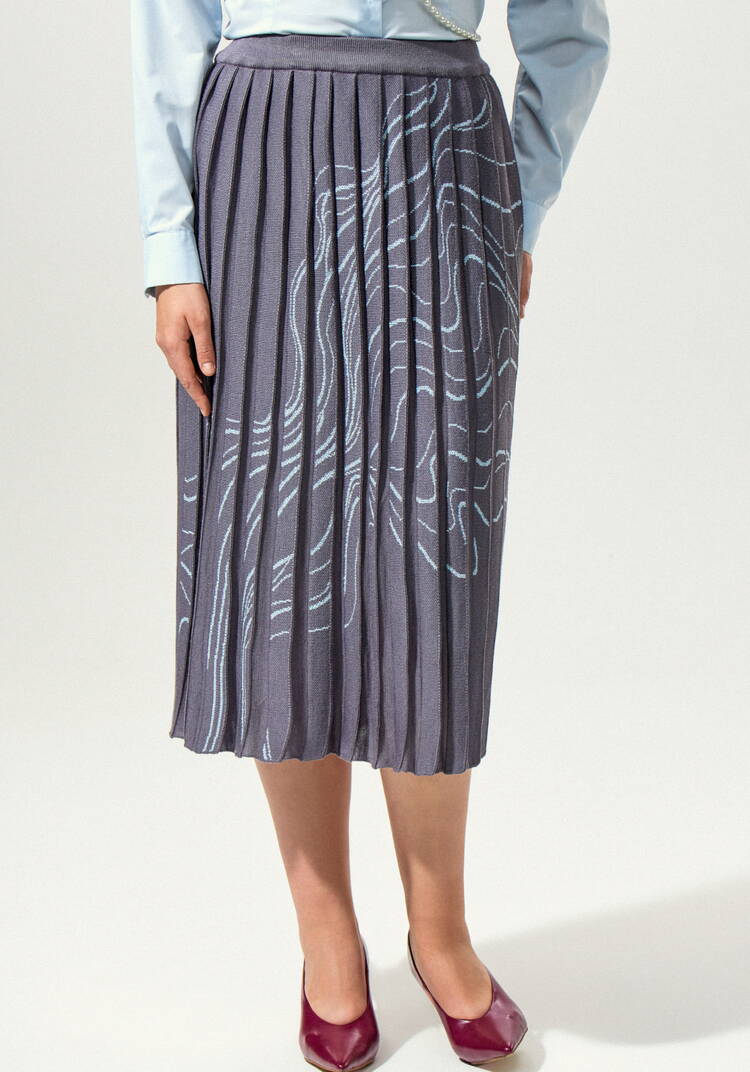 Юбка плиссе с абстрактным рисунком шир.  750, рис. 7