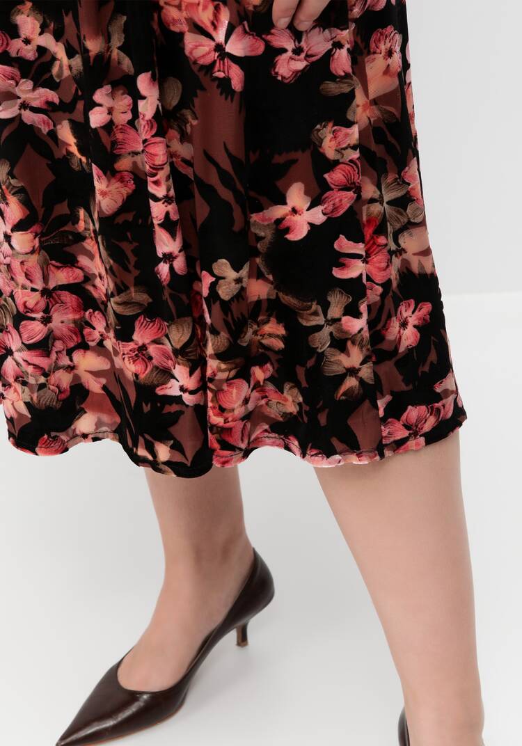 Платье из бархата с цветочным принтом шир.  750, рис. 13