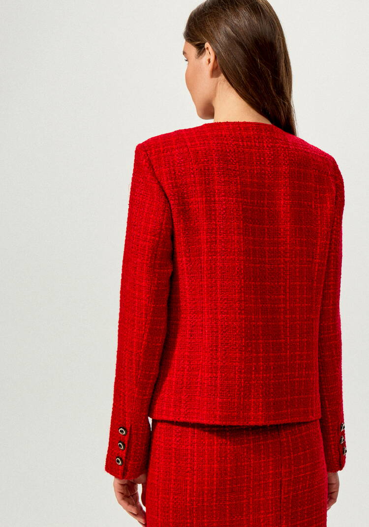 Пиджак из однотонного твида на пуговицах шир.  750, рис. 15