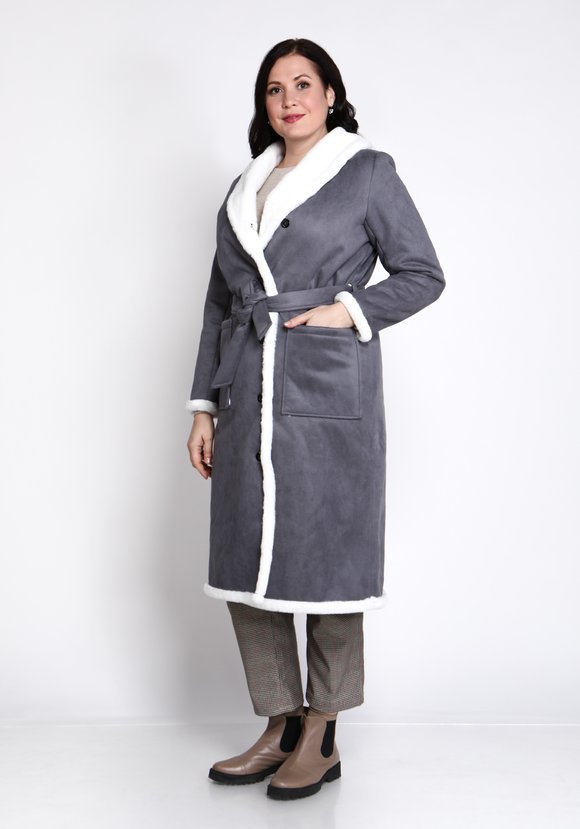 Пальто с шалевым воротником шир.  580, рис. 5