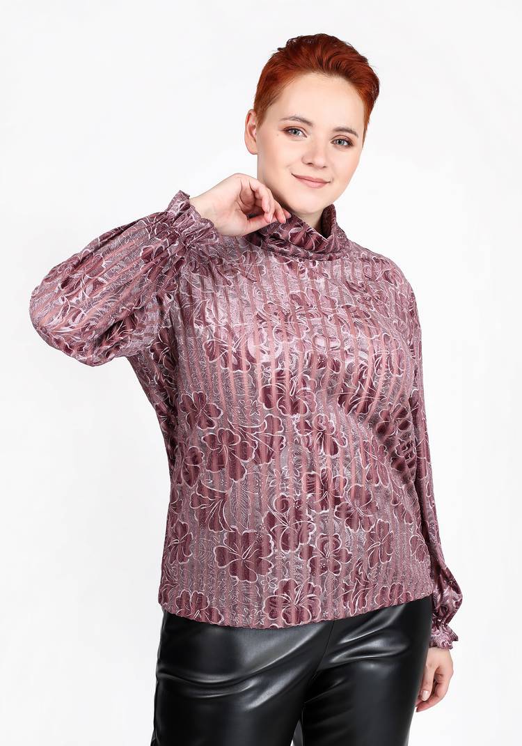 Блуза с воротником хомут и длинным рукавом шир.  750, рис. 9