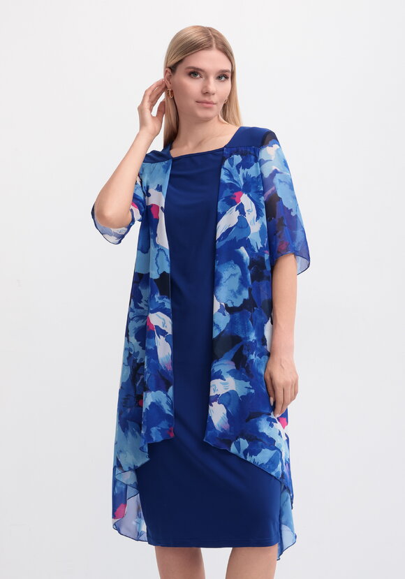 Платье с шифоновой накидкой с узором шир.  580, рис. 8