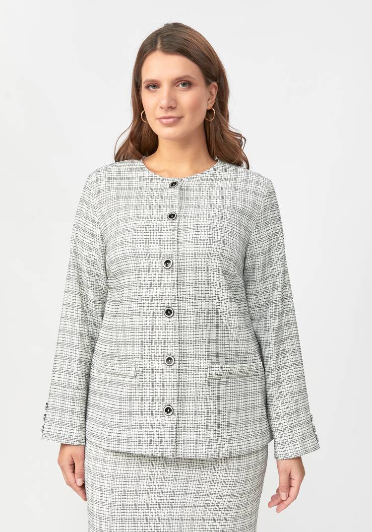 Пиджак на пуговицах из трикотажной ткани шир.  750, рис. 11