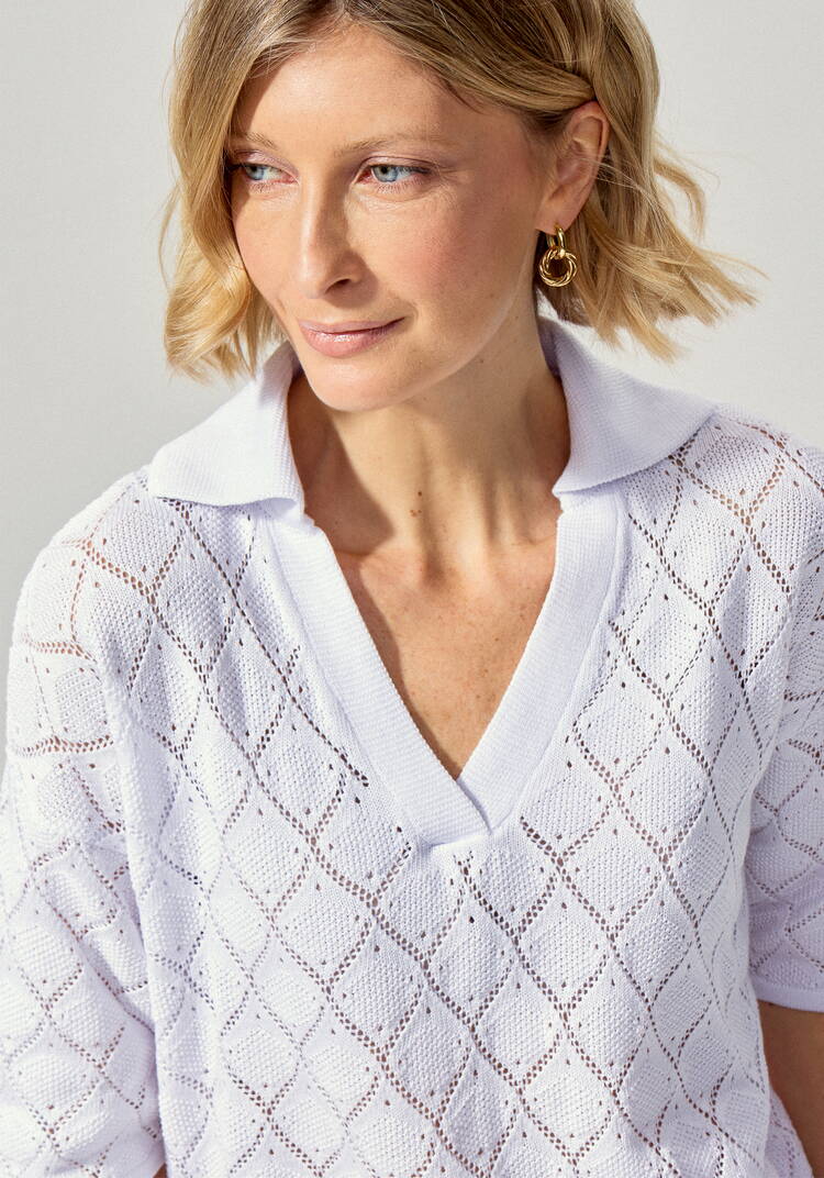 Джемпер-поло с ажурным рисунком шир.  750, рис. 13