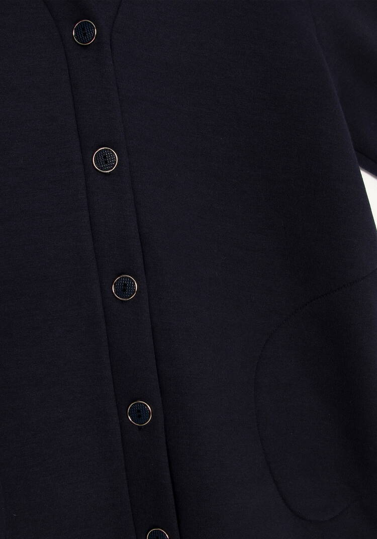 Кардиган на пуговицах утепленный шир.  750, рис. 6