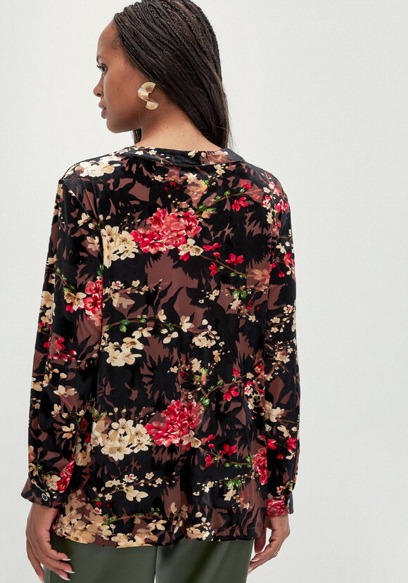 Блуза с цветочным принтом из бархатa шир.  580, рис. 3