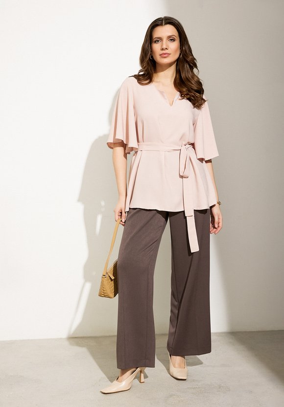 Блуза А-силуэта с поясом шир.  580, рис. 11